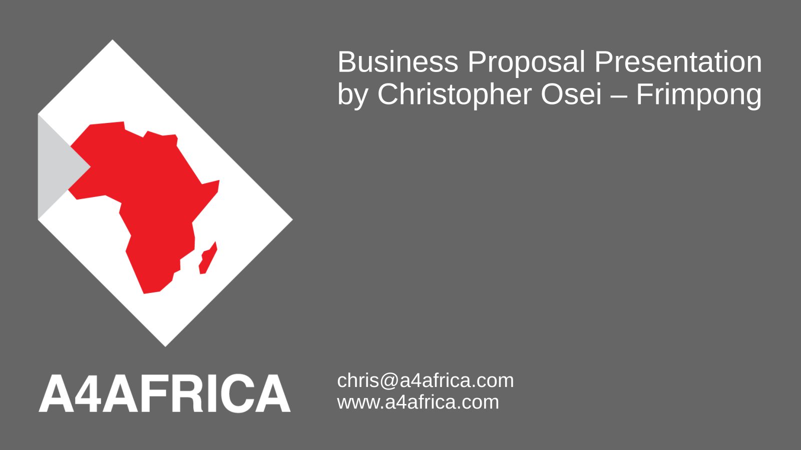 A4africa Presentation