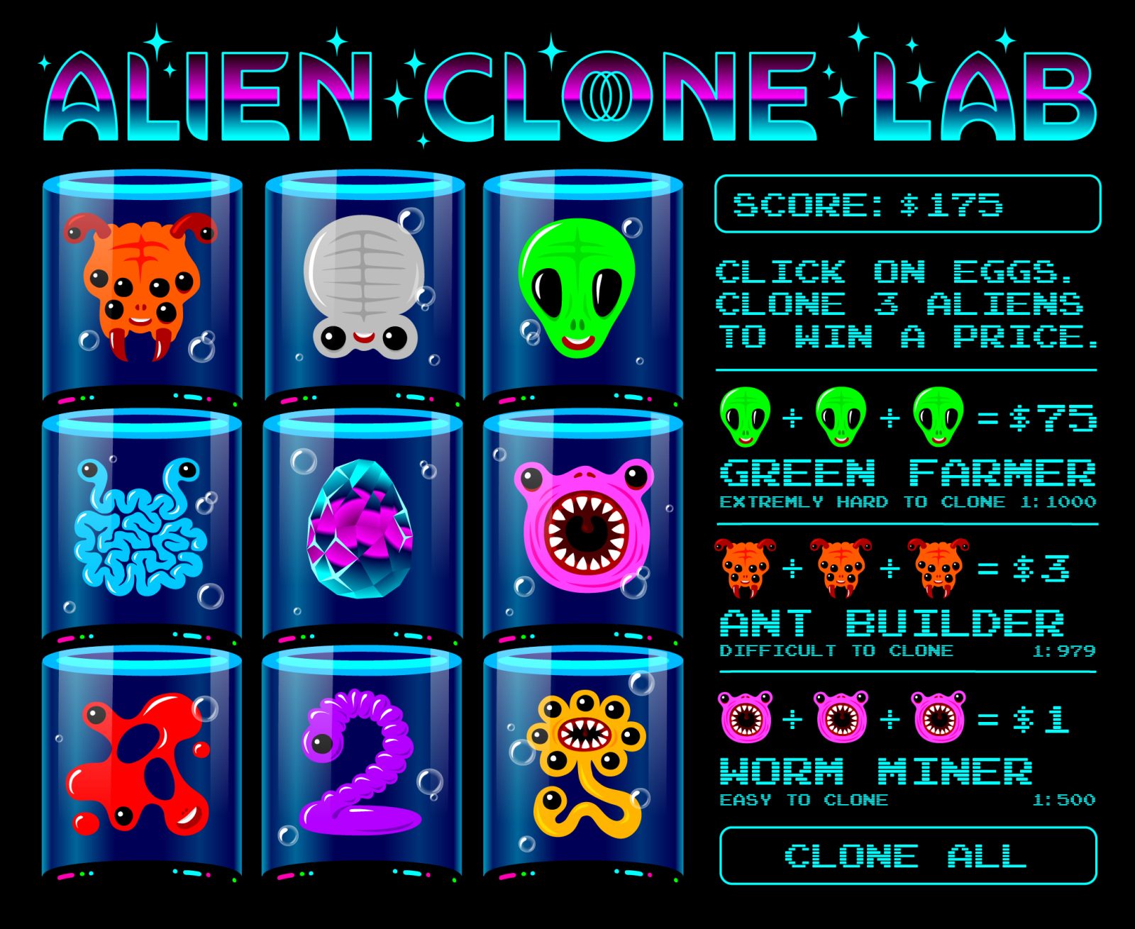 Alien Clone Lab Game