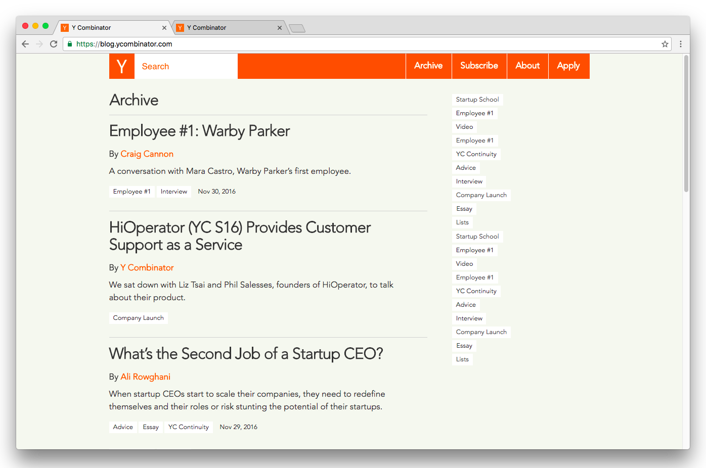 Ycombinator Blog 2
